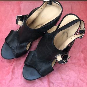 Black high heel sandals